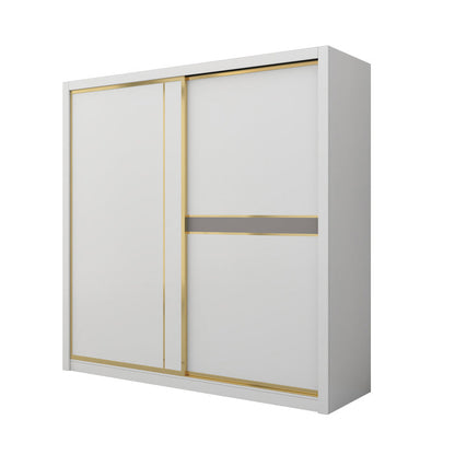 Modern White Wardrobe for Home Manufactured Wood Cabinet with Sliding Doors