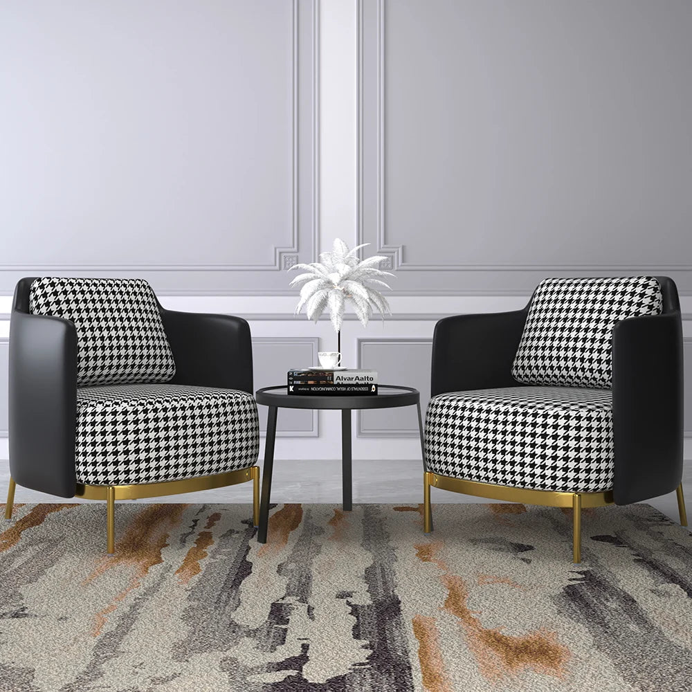 Modern Houndstooth Accent Chair