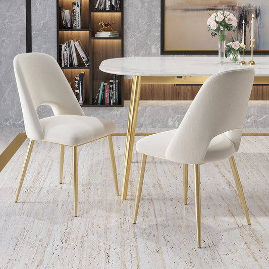 Set of 2 Mid-Century Modern Dining Chairs Velvet