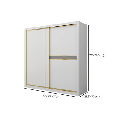 Modern White Wardrobe for Home Manufactured Wood Cabinet with Sliding Doors