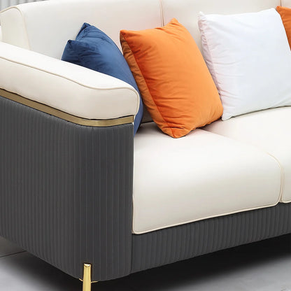 Modern Nappa Leather Upholstered Sofa