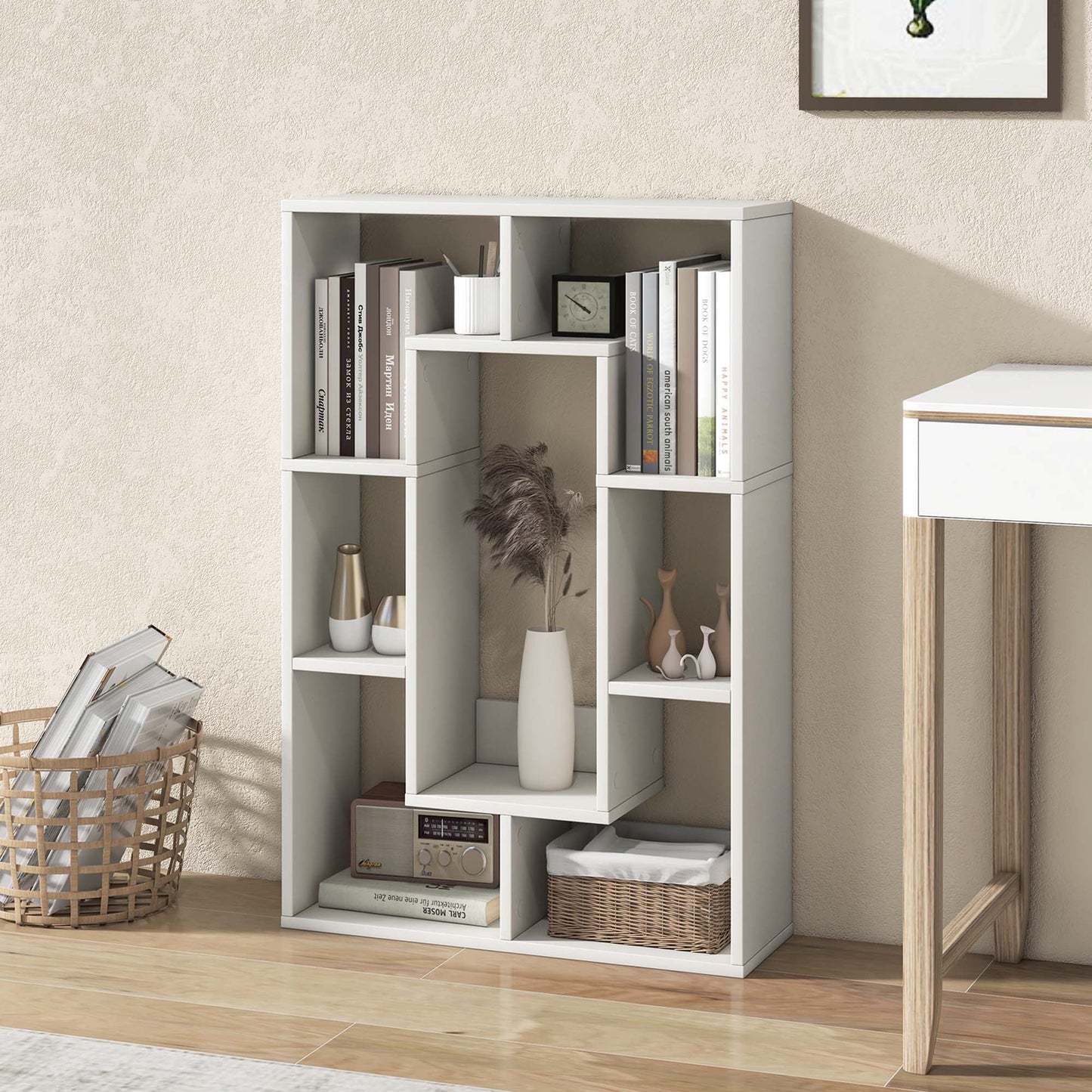 Costway 7 Cube Modern Geometric Bookcase