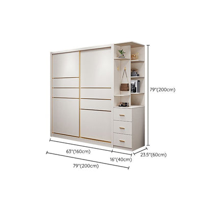 Wardrobe for Bedroom White Cabinet with Drawers