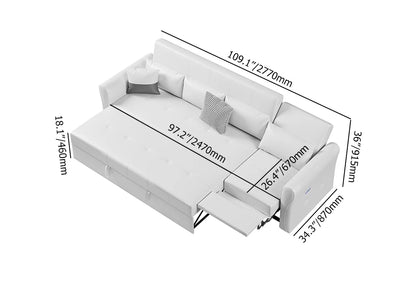 Leath-aire Reclining Sectional Sofa cum Bed