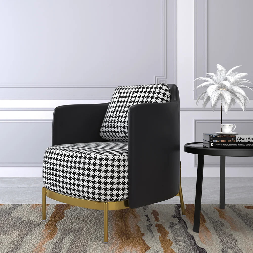 Modern Houndstooth Accent Chair