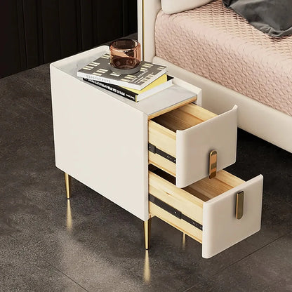 Inarrow Modern Beige Nightstand Bedside Table