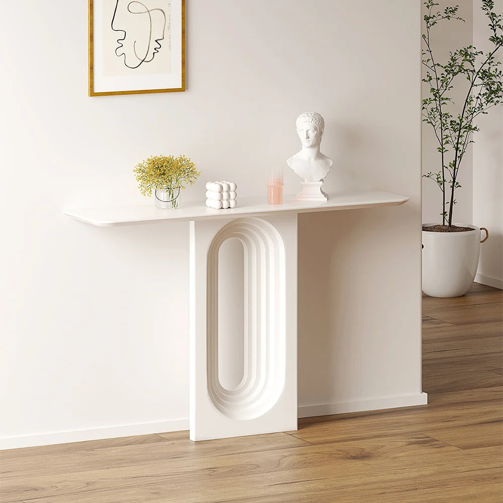 Geometric Pedestal Entryway Table