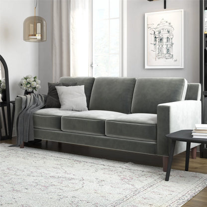 Bryanna 3 Seater Sofa, Gray Velvet