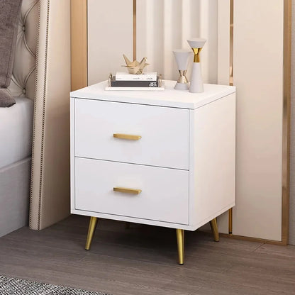 Modern Wood Nightstand with Gold Legs