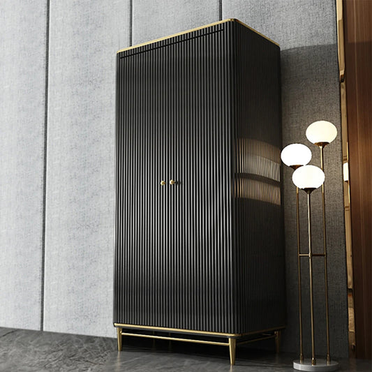 Modern Black Wardrobe Closet with Multi-Storage