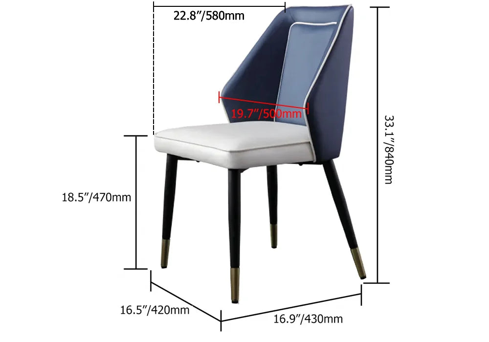 Modern Dining Chair with PU Leather Upholstery