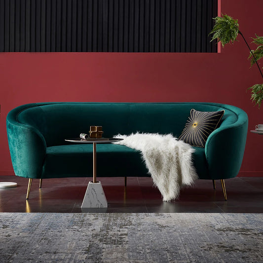 Velly Modern Deep Green Velvet Sofa