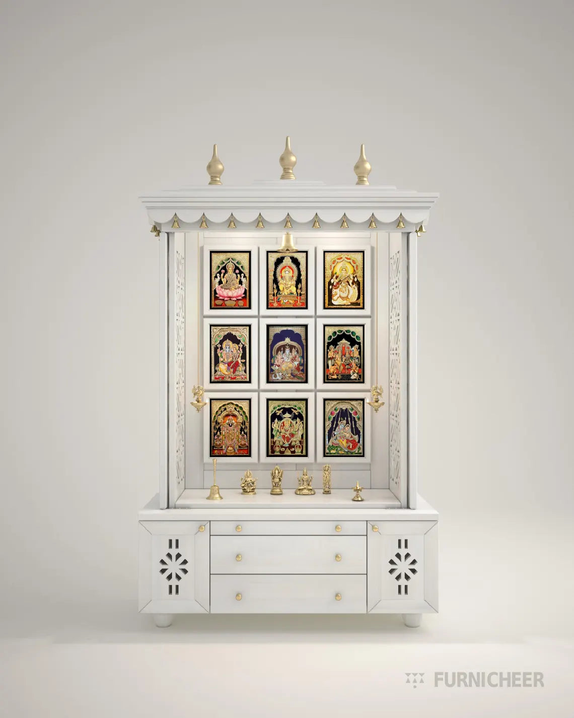 AMOD - Beautifully crafted free-standing puja temple