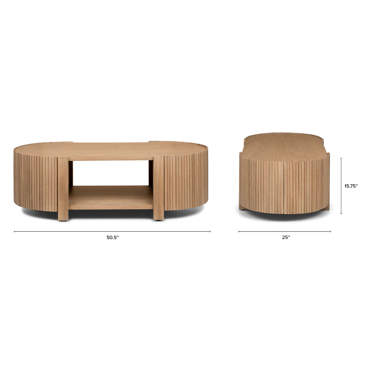 Fortra Storage Coffee Table - White Oak