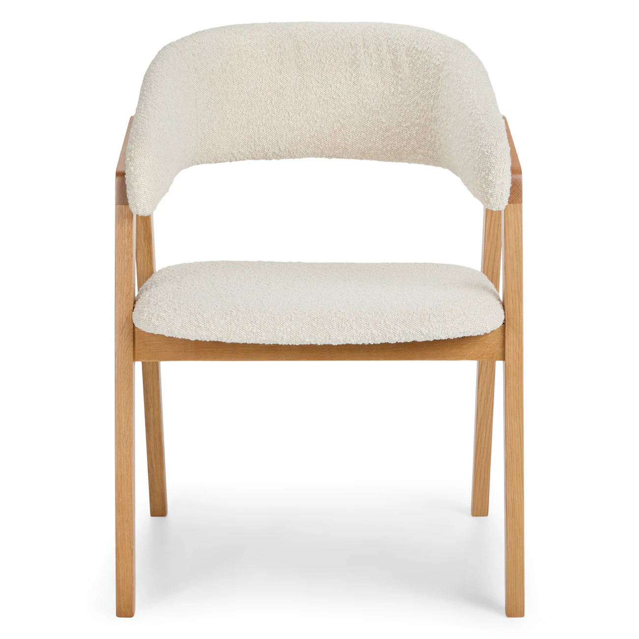 Josra Dining Chair - Oak and Ivory Bouclé