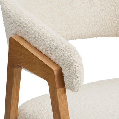 Josra Dining Chair - Oak and Ivory Bouclé