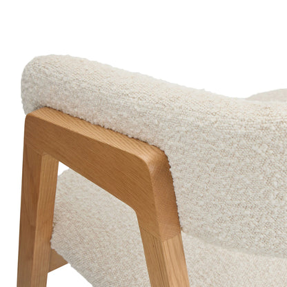 Josra Dining Chair - Oak and Ivory Bouclé