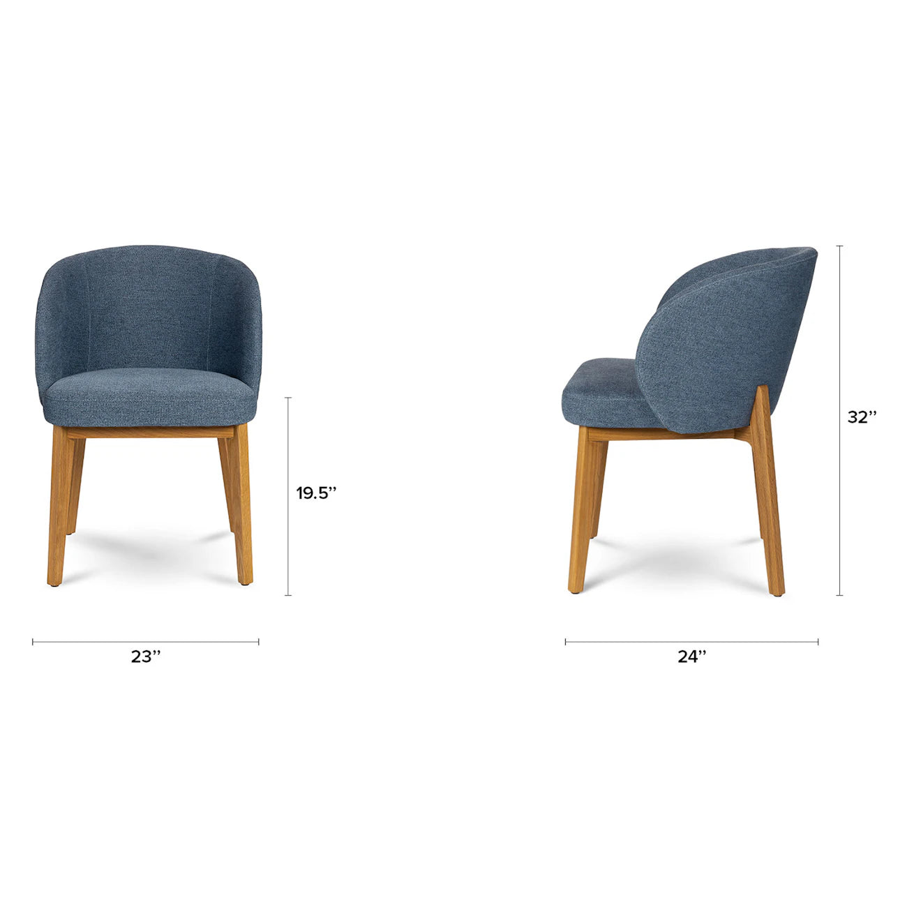 Alta Dining Armchair - Oak and Nocturnal Blue