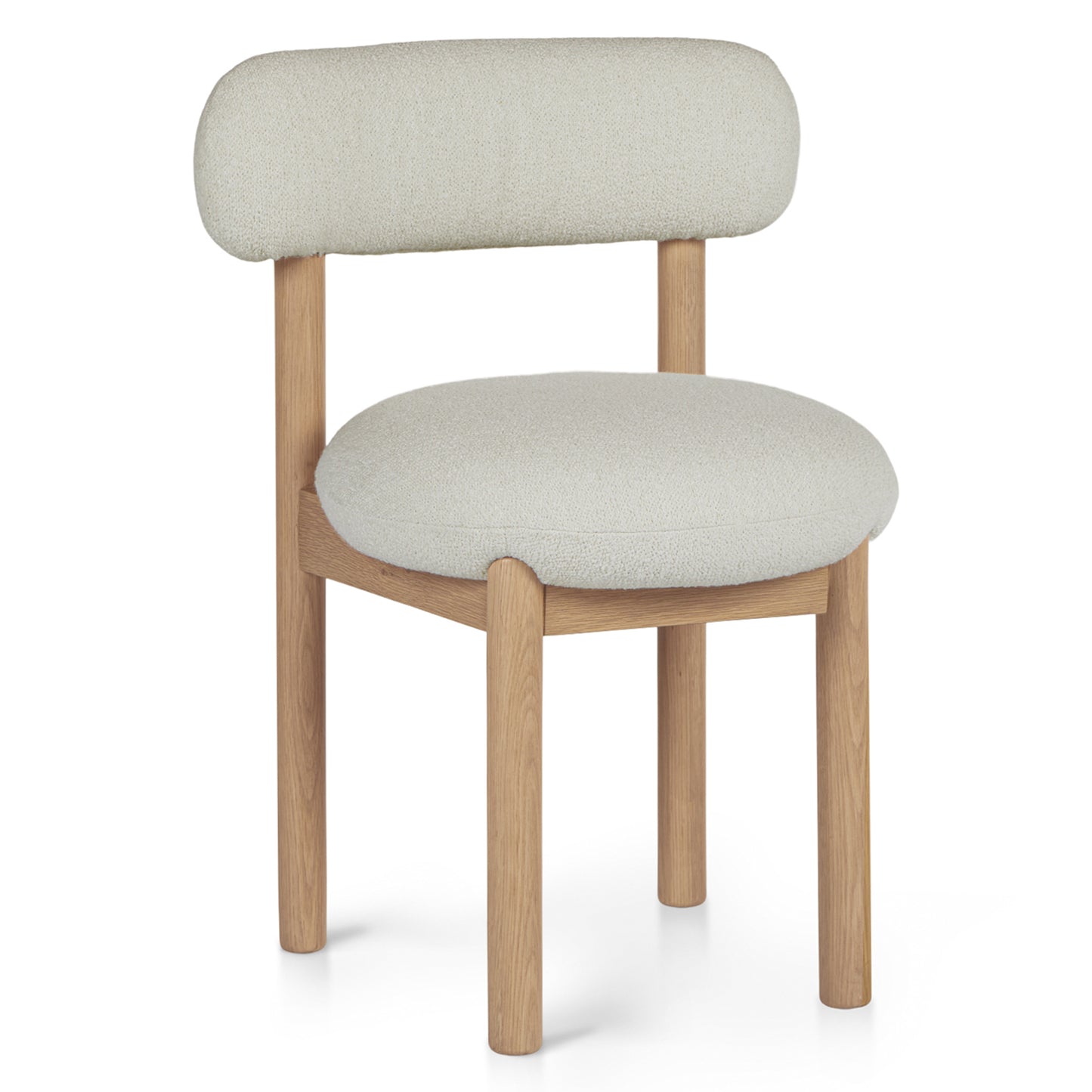 Munk Dining Chair - White Oak and Ivory Wool Bouclé