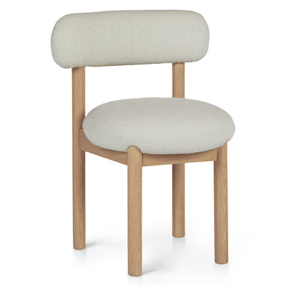 Munk Dining Chair - White Oak and Ivory Wool Bouclé