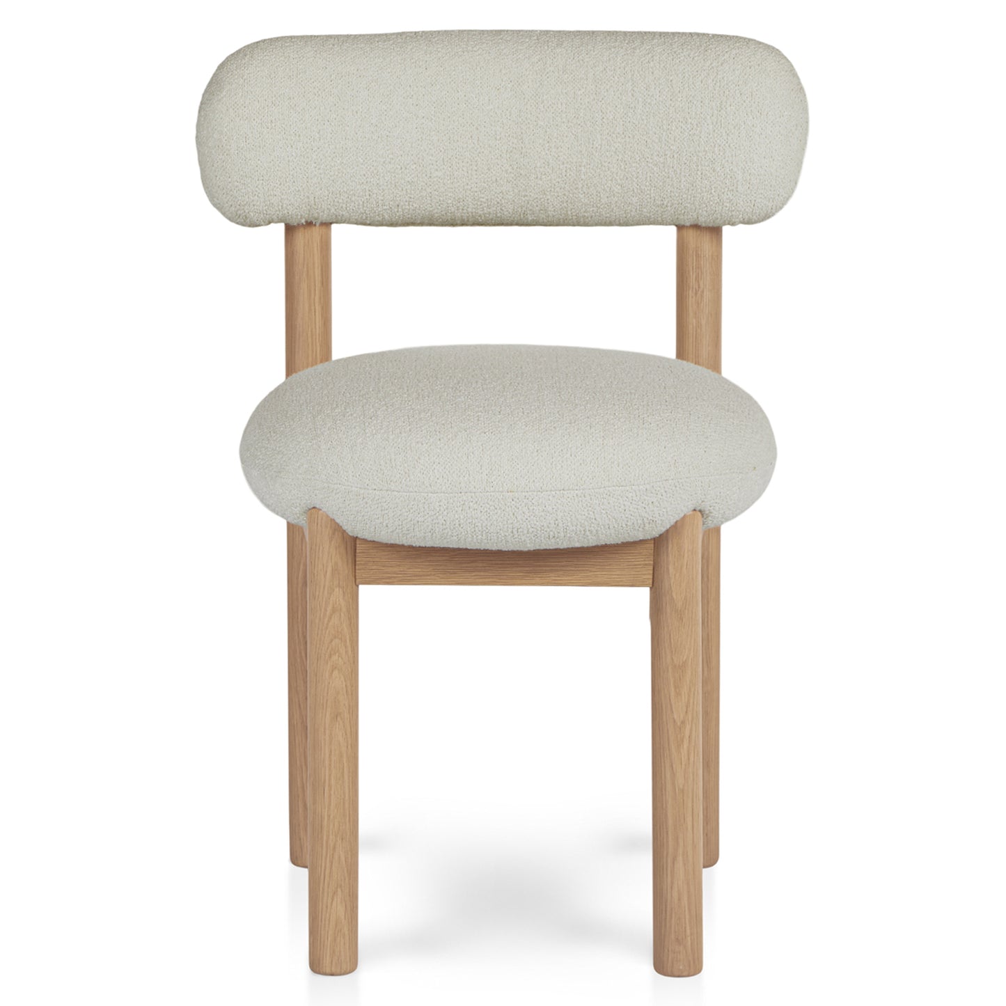 Munk Dining Chair - White Oak and Ivory Wool Bouclé