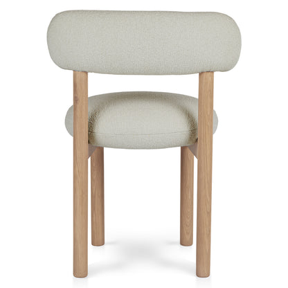 Munk Dining Chair - White Oak and Ivory Wool Bouclé