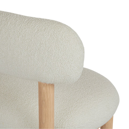 Munk Dining Chair - White Oak and Ivory Wool Bouclé