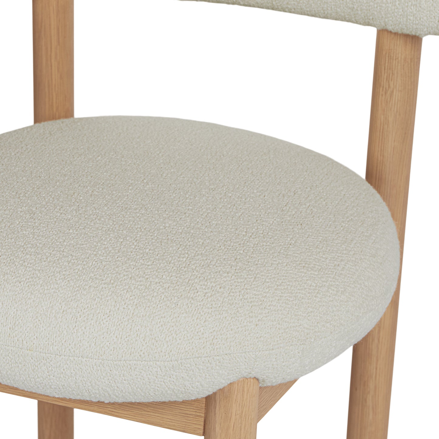 Munk Dining Chair - White Oak and Ivory Wool Bouclé