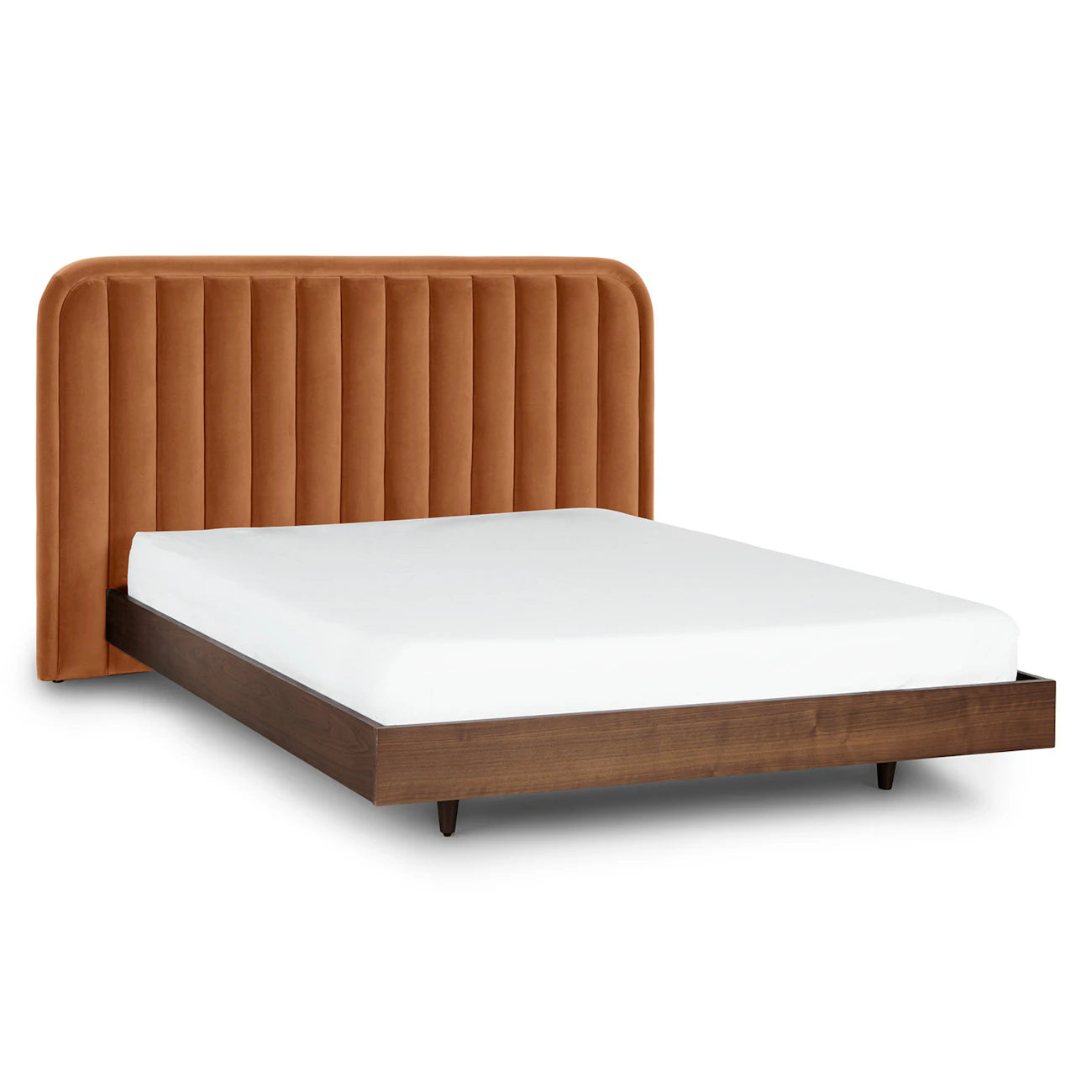 Weton premium velvet bed walnut finish