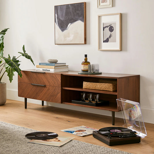 Nera  Low Media Unit - Walnut