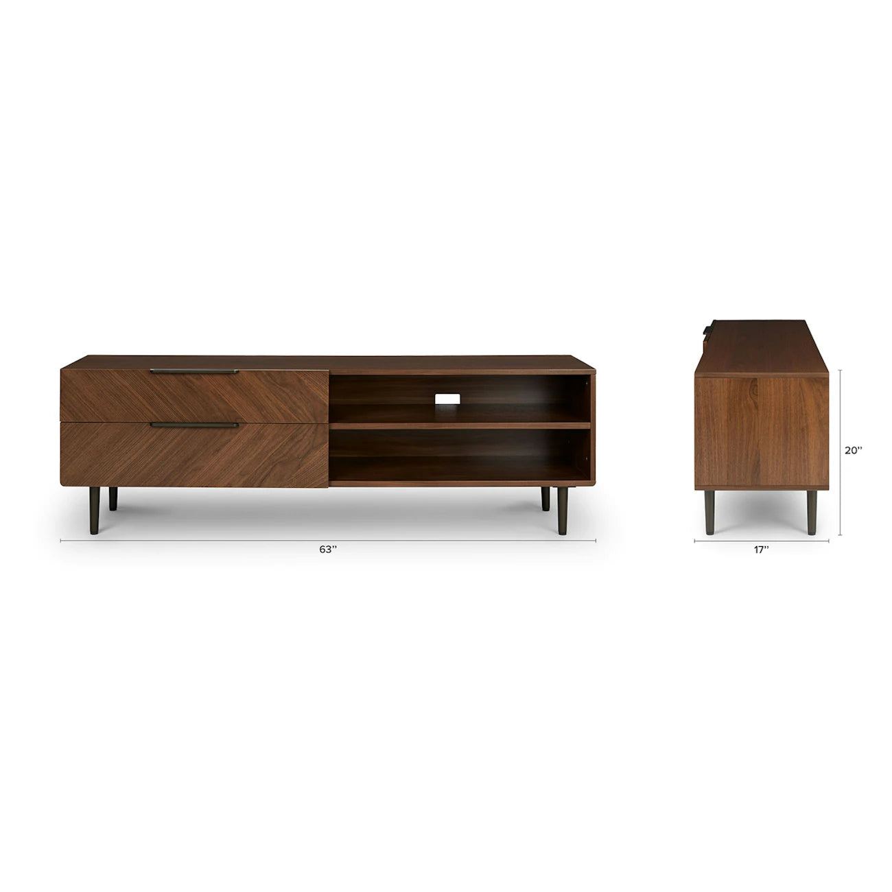 Nera  Low Media Unit - Walnut