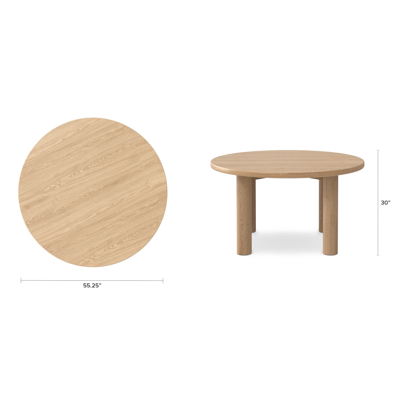 Muhly Round Dining Table for 4 - White Oak