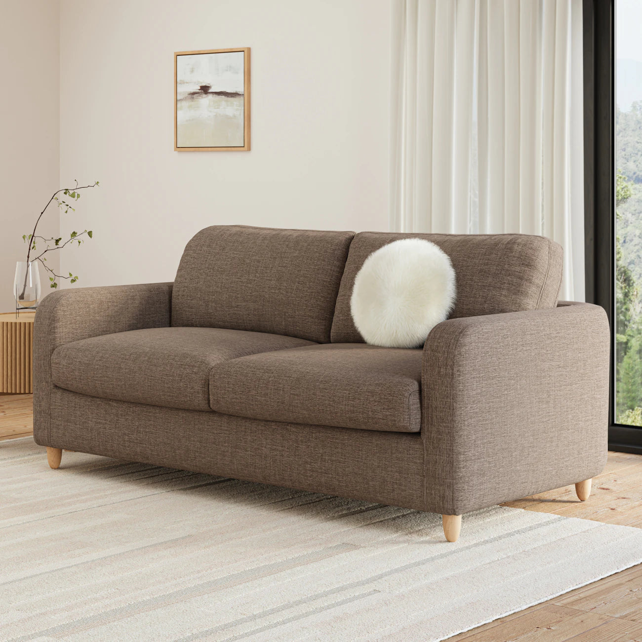 Vati Velvet Sofa - Buckler Brown