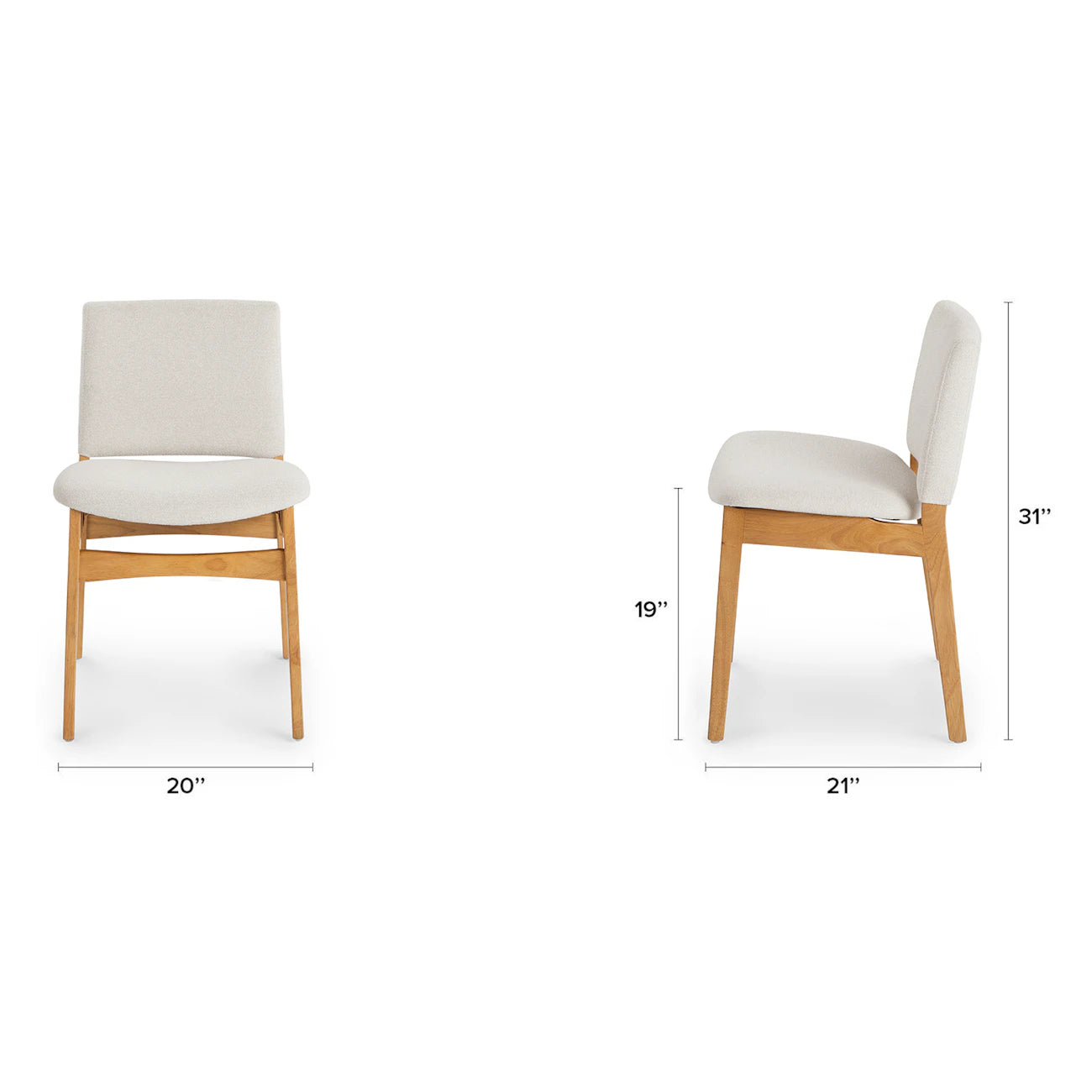 Nosh Dining Chair - Oak and Ratine Ivory