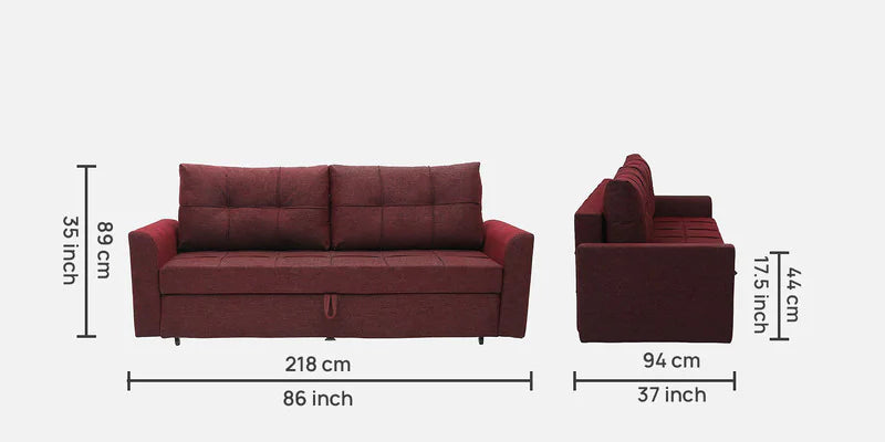 Ines Fabric Pull Out Sofa Cum Bed