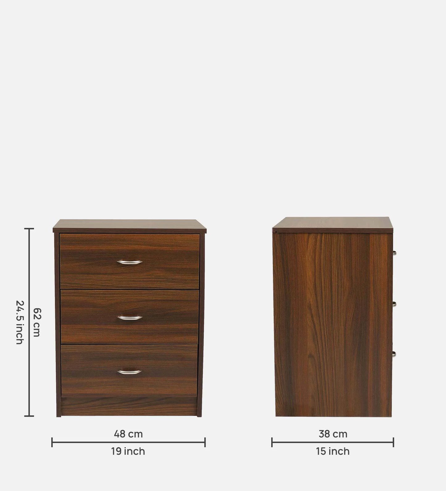 Torrie Bedside Table in Classic Walnut Finish